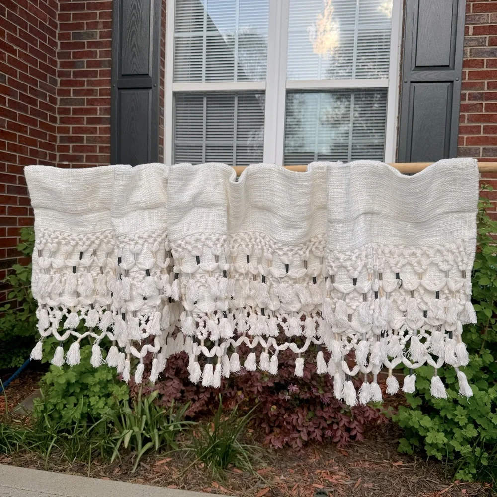 Anthropologie “ Hand made from anthropology curtains window  / Fringe ruffle  /